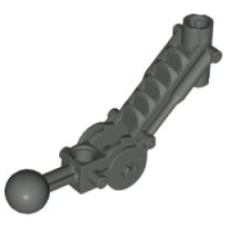 Bionicle Ball Joint 5 x 7 Arm with Dual Axle Hole at 90 degrees - Dark Gray