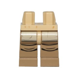Hips and Dark Tan Legs with Tan Leggings, Black Creases on Knees Pattern
