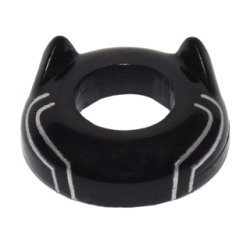 Minifigure, Headgear Head Top with Ears and Silver Lines Pattern Minifigure, Headgear Head Top with Ears and Silver Lines Pattern