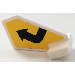 Tail Shuttle, Small with Black Bent Arrow on Yellow Background Pattern (Sticker) - Set 79122