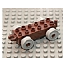 Duplo Car Base 2 x 6 with Open Hitch End and Light Gray Wheels Duplo Car Base 2 x 6 with Open Hitch End and Light Gray Wheels