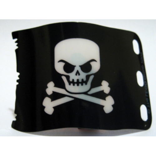 Деталь LEGO 84622 Plastic Flag 7 x 4 with Pirate Skull and Crossbones (Jolly Roger) Pattern Evil Skull