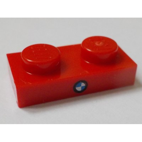 Деталь LEGO 3023pb05 Plate 1 x 2 with BMW Logo Pattern