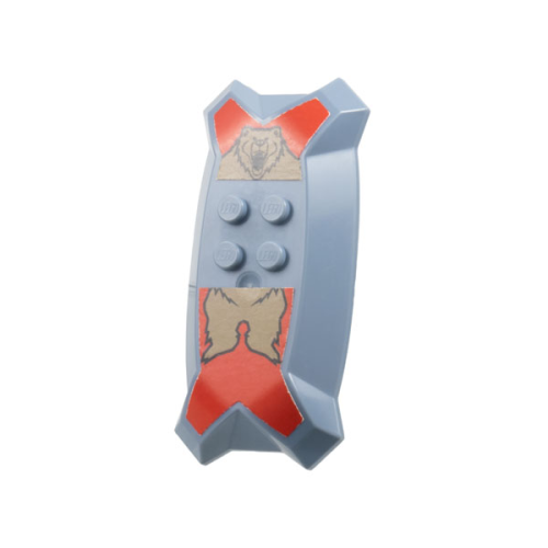 Деталь LEGO 51814pb01 Large Figure Shield, Santis (Nestlé Promotional) with Bear Pattern (Stickers) - Set 4945