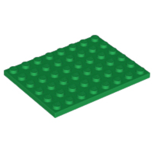 Деталь LEGO 3036 Plate 6 x 8 - Green