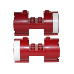 Cylinder 3 x 6 x 2 2/3 Horizontal - Square Connections with White Stripe Pattern on Both Sides (Stickers) - Set 75003 Cylinder 3 x 6 x 2 2/3 Horizontal - Square Connections with White Stripe Pattern on Both Sides (Stickers) - Set 75003
