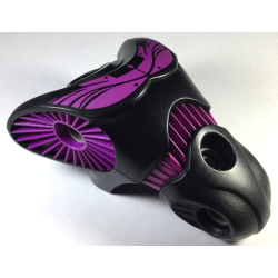 Galidor Torso Gorm with Purple Ribbed Sockets and Midriff, and Purple Chest Pattern