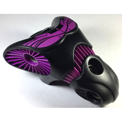 Деталь LEGO x314pb01c01 Galidor Torso Gorm with Purple Ribbed Sockets and Midriff, and Purple Chest Pattern