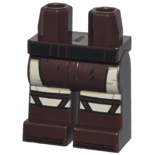 Деталь LEGO 970c00pb1670 Hips and Legs with SW Tunic Ends, Boots with Straps, Black Belt, and Tan Pants Pattern