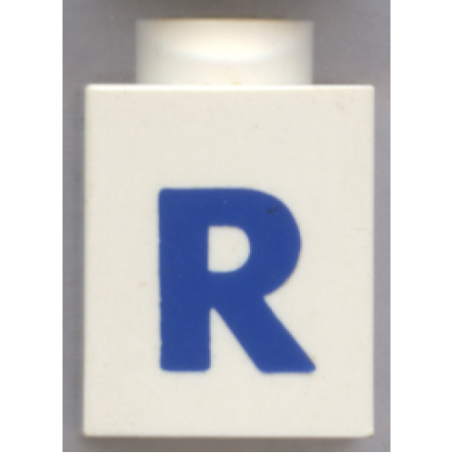 Деталь LEGO 3005ptRb Brick 1 x 1 with Blue Capital Letter R Pattern (Bold Font)