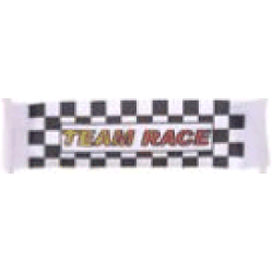 Duplo, Cloth Banner with Faded Yellow to Red 'TEAM RACE' on Black and White Checkered Background Pattern Duplo, Cloth Banner with Faded Yellow to Red 'TEAM RACE' on Black and White Checkered Background Pattern