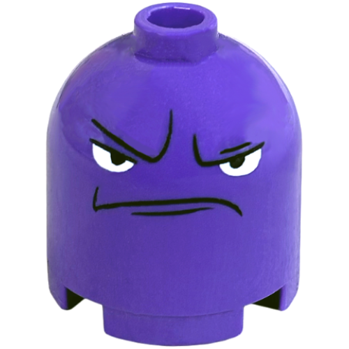Деталь LEGO 30151pb02 Brick, Round 2 x 2 x 1 2/3 Dome Top with Frown Face and Angry Eyes Pattern