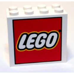 Brick 2 x 4 x 3 with Lego Logo Pattern