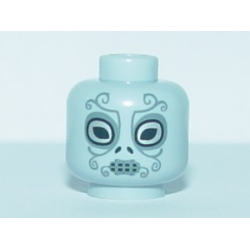 Minifigure, Head Alien with HP Death Eater Ornate Silver Mask Pattern