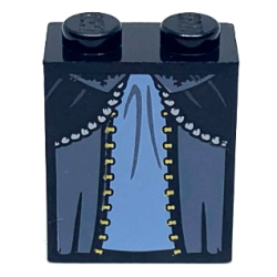 Slope 65 2 x 2 x 2 with Bottom Tube with Minifigure Dress / Skirt / Robe, Layered with Bright Light Blue and Sand Blue Panels Pattern Slope 65 2 x 2 x 2 with Bottom Tube with Minifigure Dress / Skirt / Robe, Layered with Bright Light Blue and Sand Blue Panels Pattern