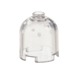 Brick, Round 2 x 2 x 1 2/3 Dome Top with White Snow Spots Pattern