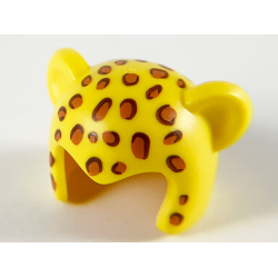 Minifigure, Headgear Cap, Cat with Dark Orange Leopard Spots Pattern Minifigure, Headgear Cap, Cat with Dark Orange Leopard Spots Pattern