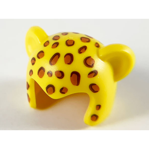 Деталь LEGO 65590pb01 Minifigure, Headgear Cap, Cat with Dark Orange Leopard Spots Pattern