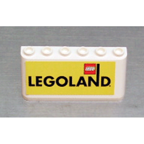 Деталь LEGO 4176pb11 Windscreen 2 x 6 x 2 with Black LEGOLAND Logo on Yellow Background Pattern (Sticker) - Sets 3409-1 / 3420-1 / 3420-2 / 3420-4 / 3421 / 3425-1