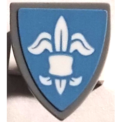Minifigure, Shield Triangular Short with White Fleur-de-lis on Medium Blue Background Pattern (Sticker) - Set 76440 Minifigure, Shield Triangular Short with White Fleur-de-lis on Medium Blue Background Pattern (Sticker) - Set 76440