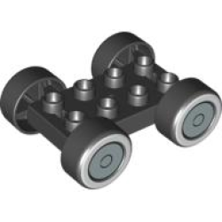 Duplo Car Base 2 x 4 with Black Tires and Whitewall and Silver Hubcap Wheels Pattern (88760 / 88762c01pb02) Duplo Car Base 2 x 4 with Black Tires and Whitewall and Silver Hubcap Wheels Pattern (88760 / 88762c01pb02)