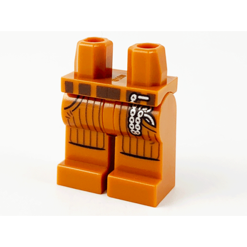 Деталь LEGO 970c00pb1074 Hips and Legs with Pockets, Dark Brown Belt, Silver Pocket Watch on Chain Pattern