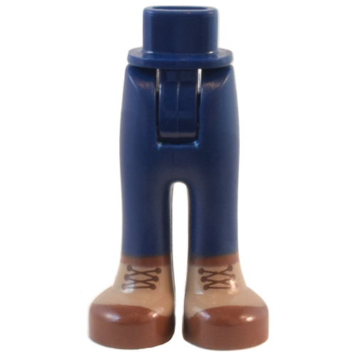 Деталь LEGO 92253c00pb61 Mini Doll Hips and Trousers with Back Pockets with Dark Tan and Reddish Brown Boots with Laces Pattern - Thick Hinge