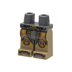Hips and Dark Tan Legs with Medium Nougat Armor Knee Pads, Yellow Trim Pattern