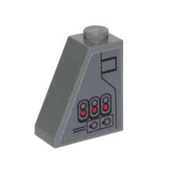 Slope 65 2 x 1 x 2 with Black Ace TIE Interceptor Pattern Model Left Side (Sticker) - Set 75242 Slope 65 2 x 1 x 2 with Black Ace TIE Interceptor Pattern Model Left Side (Sticker) - Set 75242