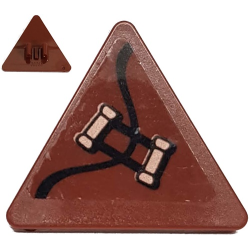 Road Sign 2 x 2 Triangle with Clip with Copper Handles Pattern Model Left Side (Sticker) - Set 70602 Road Sign 2 x 2 Triangle with Clip with Copper Handles Pattern Model Left Side (Sticker) - Set 70602