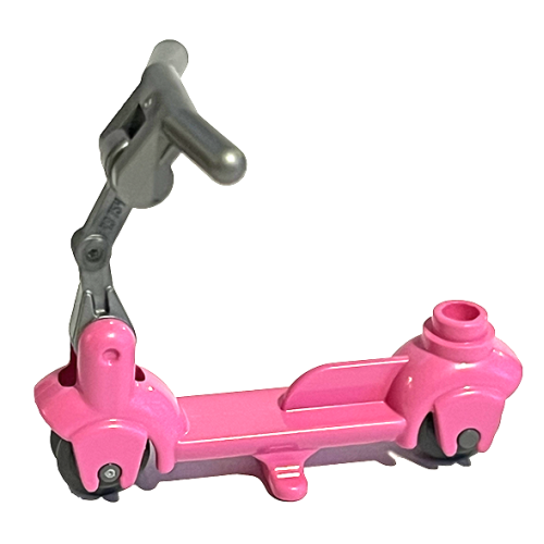 Деталь LEGO 36273c08 Kick Scooter with Dark Bluish Gray Wheels, Flat Silver Steering Link, and Flat Silver Handlebars (36273 / 3464 / 30377 / 30031)