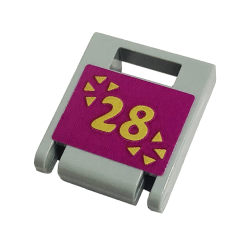Container, Box 2 x 2 x 2 Door with Slot with Gold Number 28 on Magenta Background Pattern (Sticker) - Set 41449 Container, Box 2 x 2 x 2 Door with Slot with Gold Number 28 on Magenta Background Pattern (Sticker) - Set 41449