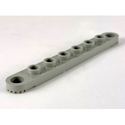 Technic, Plate 1 x 8 with Toothed Ends - Light Gray