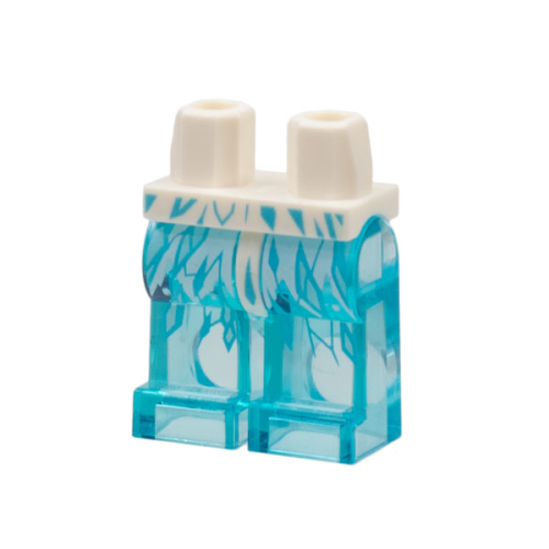 Деталь LEGO 970c15pb01 Hips and Trans-Light Blue Legs with White and Medium Azure Ice Shard Pattern