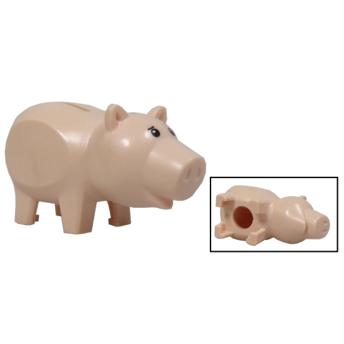 Деталь LEGO 89991pb01 Pig with Coin Plug Hole and Hole for Hat with Black Eyes Pattern (Toy Story Hamm)