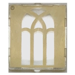 Glass for Window 1 x 2 x 2 Flat Front with Arched Tan Window Pattern
