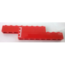 Stickered Assembly 11 x 1 x 2 with White Plimsoll Lines Pattern Model Right Side (Sticker) - Set 6542 - 2 Brick 1 x 8