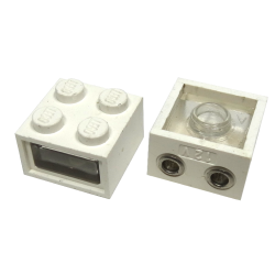 Electric, Light Brick 12V 2 x 2 with 2 Plug Holes, Trans-Clear Smooth Lens