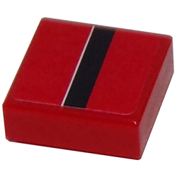 Tile 1 x 1 with Black Stripe with White Edge on Red Background Pattern (Sticker) - Set 8147 Tile 1 x 1 with Black Stripe with White Edge on Red Background Pattern (Sticker) - Set 8147