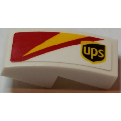 Slope, Curved 2 x 1 x 2/3 with ups Logo and Red and Yellow Pattern Model Left Side (Sticker) - Set 75908 Slope, Curved 2 x 1 x 2/3 with ups Logo and Red and Yellow Pattern Model Left Side (Sticker) - Set 75908
