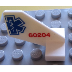 Tail Shuttle, Small with Red '60204' and Partial Blue EMT Star of Life Pattern on Both Sides (Stickers) - Set 60204 Tail Shuttle, Small with Red '60204' and Partial Blue EMT Star of Life Pattern on Both Sides (Stickers) - Set 60204