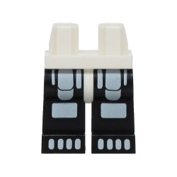 Hips and Black Legs with White Minifigure Skeleton Thighs, Knees and Toes Pattern (BAM)