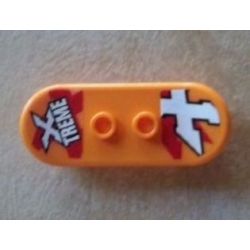 Minifigure, Utensil Skateboard Deck with White 'X TREME' and Letter X Pattern (Stickers) - Set 60023