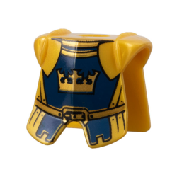 Minifigure Armor Breastplate with Leg Protection with Fantasy Era Crown King Pattern