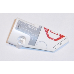 Technic, Panel Fairing # 4 Small Smooth Long, Side B with White '31313' and Light Bluish Gray and Red Pattern (Sticker) - Set 31313 Technic, Panel Fairing # 4 Small Smooth Long, Side B with White '31313' and Light Bluish Gray and Red Pattern (Sticker) - Set 31313