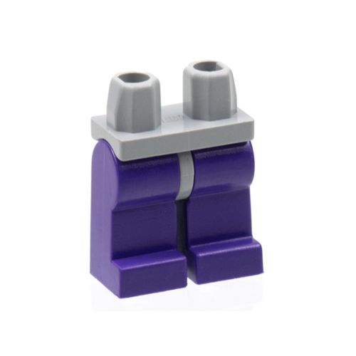 Деталь LEGO 970c89 Hips and Dark Purple Legs - Light Bluish Gray