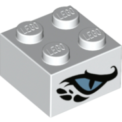 Brick 2 x 2 with Metallic Light Blue Dragon Eye Pattern on Two Sides Brick 2 x 2 with Metallic Light Blue Dragon Eye Pattern on Two Sides