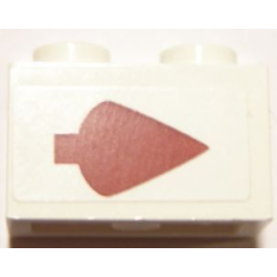 Brick 1 x 2 with Dark Red Arrow Pattern Right (Sticker) - Set 10240 Brick 1 x 2 with Dark Red Arrow Pattern Right (Sticker) - Set 10240