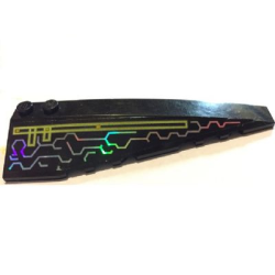 Wedge 10 x 3 Right with Iridescent Mirrored Circuit Pattern (Sticker) - Set 7645