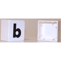 Duplo, Tile 2 x 2 x 1 with Black Lowercase Letter b Pattern Duplo, Tile 2 x 2 x 1 with Black Lowercase Letter b Pattern